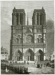 Notre-Dame de Paris år 1642 - illustration ur Notre-Dame de Paris, 1800-talet